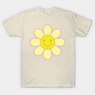 Flower Smiles Pink amd Yellow T-Shirt